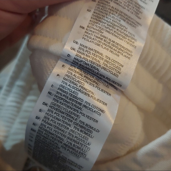 NWT 《 Adidas 》chalk white bling sweatpants y2k flare rhinestone slit hem XL - Picture 4 of 13